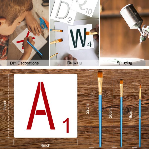 26-piece English alphabet set + 3 paintbrushes - Image 8