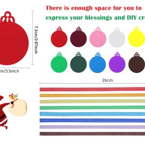 168 Pcs Round Hanging Gift Tags Christmas Tree Blank Labels Ornaments in 12 Colors with 168 Pcs Ribbons