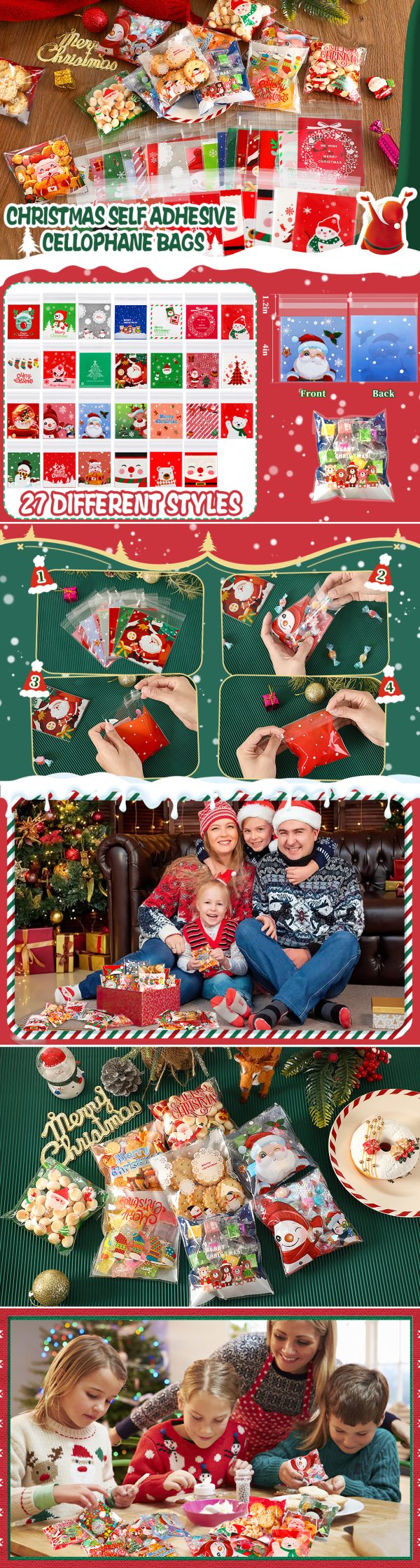 400 Christmas Candy Ziplock Bags (4 Styles) - Image 2