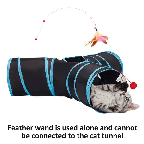 Tempcore Pet Cat Tunnel Tube Cat Toys 3 Way Collapsible, Tunnels for Indoor Cats，Kitty Bored Peek Hole Toy Ball Cat, Puppy, Kitty, Kitten, Rabbit - Image 7