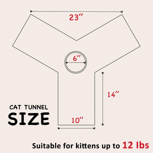 Tempcore Pet Cat Tunnel Tube Cat Toys 3 Way Collapsible, Tunnels for Indoor Cats，Kitty Bored Peek Hole Toy Ball Cat, Puppy, Kitty, Kitten, Rabbit - Image 6